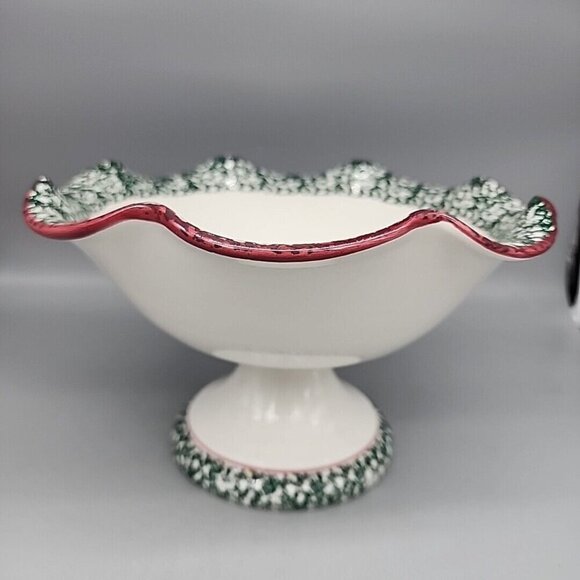 Furio Christmas Tree Center Bowl Centerpiece Pedestal Compote 1997 Made in Italy - Picture 2 of 7